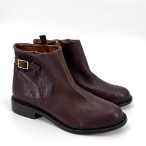 Franco Sarto Womens Hansa Ankle Buckle Boots Western Dark Brown Leather Size 5.5
